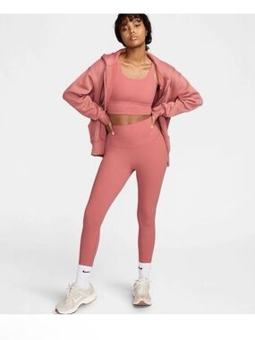 NWOT Nike Zenvy Rib Dri-FIT High Waisted 7/8 Leggings Canyon Pink, Size XS